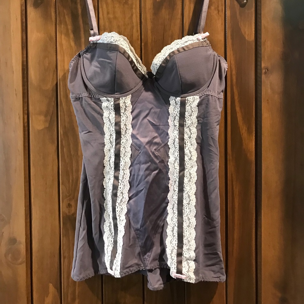 Gray and White Victoria’s Secret Lingerie Top